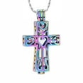 thumbnail image 1 of Men Women Fashion Hollow Cross Urn Necklace for Ashes Memorial Locket Pendant Jar Keepsake Cremation Jewelry for Adult, 1 of 4