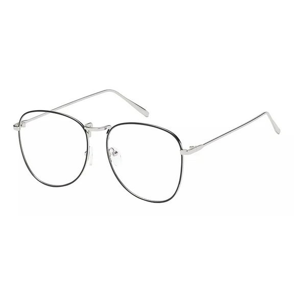 Men Women Fashion Round Clear Lens Eye Glasses Metal Frame Large Geek Big Retro