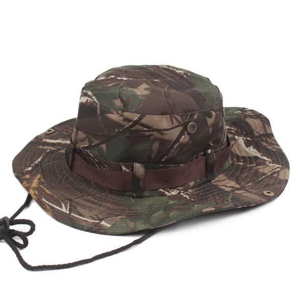 Men Women Fisherman Camouflage Military Bucket Hat Boonie Outdoor Hiking Summer Sun Camo Cap
