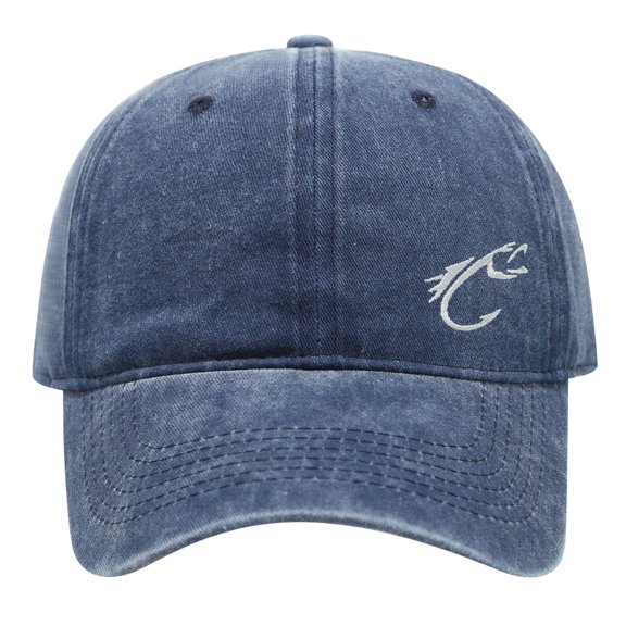 Men Women Fishing Bass Fish Hook Embroidered Trucker Hat, Breathable Mesh Back Adjustable Snapback Baseball Cap, Outdoor Sun Protection Truck Hat