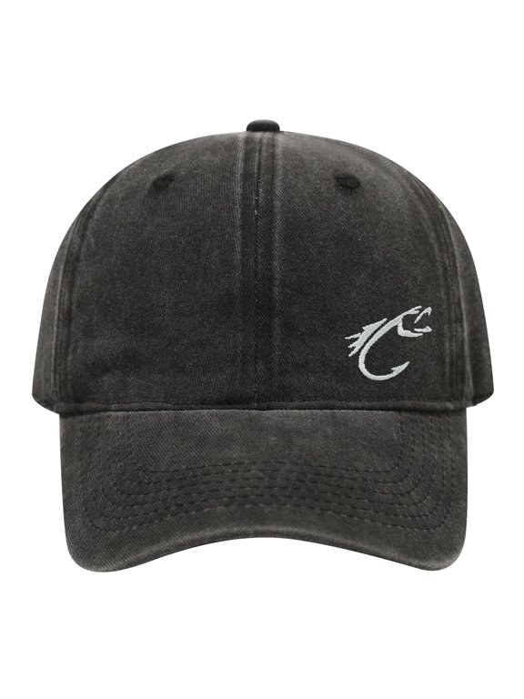 Men Women Fishing Bass Fish Hook Embroidered Trucker Hat, Breathable Mesh Back Adjustable Snapback Baseball Cap, Outdoor Sun Protection Truck Hat