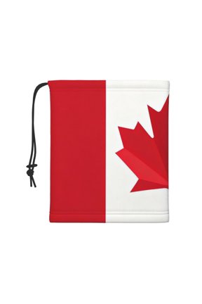 Men Women Flag Of Canada Drawstring Warm Winter Fleece Neck Gaiter Neck Warmer Windproof Face Scarf