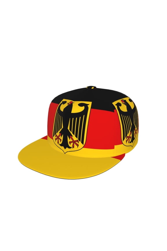 Men Women Flag Of Germany Flat Bill Hip Hop Visor Snapback Hat Adjustable Baseball Cap