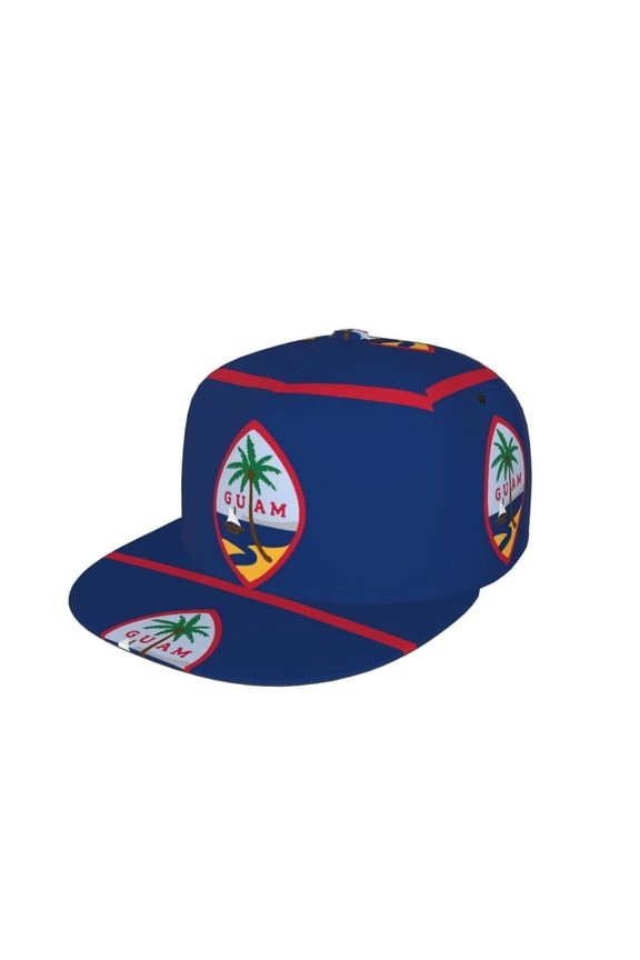 Men Women Flag Of Guam Flat Bill Hip Hop Visor Snapback Hat Adjustable Baseball Cap