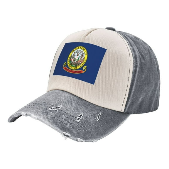 Men Women Flag Of Idaho Distressed Twill Cotton Baseball Cap Vintage Adjustable Dad Hat