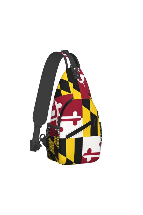 Men Women Flag Of Maryland Sling Crossbody Chest Bag Backpack with Convertible Shoulder Strap