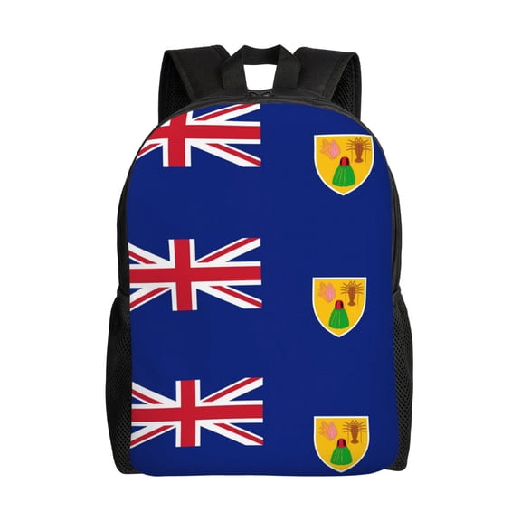 Men Women Flag Of The Turks And Caicos Island Laptop Backpack For Outdoor Camping Travel Daypack Casual Bag