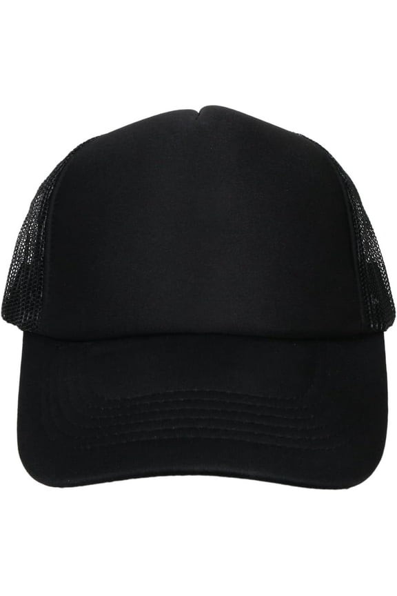 Men Women Foam Trucker Hat Mesh Cap Solid Colors Lightweight with Adjustable Snapback Collection