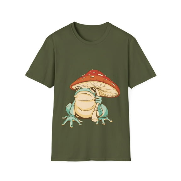 Men Women Frog Lovers Mushroom Umbrella Rainy Day TShirt