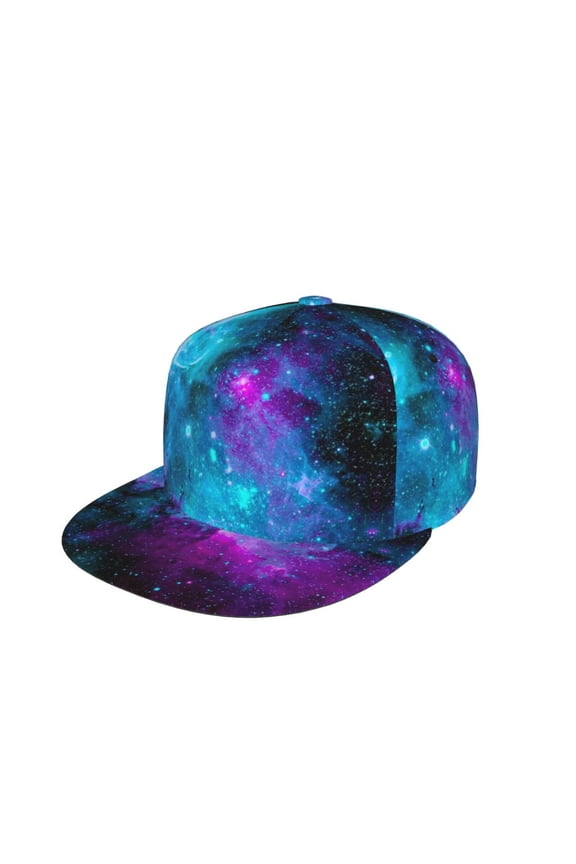 Men Women Galaxy Flat Bill Hip Hop Visor Snapback Hat Adjustable Baseball Cap