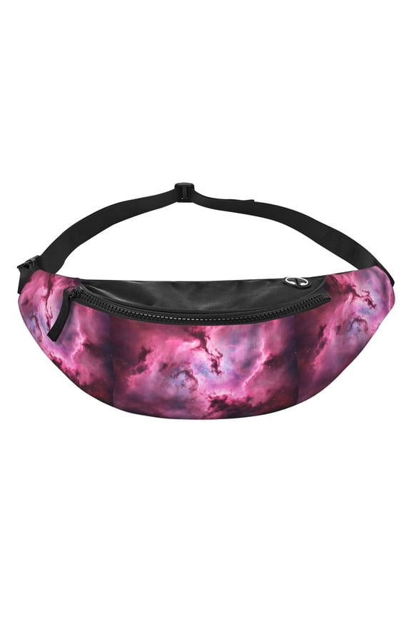 Men Women Galaxy Pattern Fanny Pack Crossbody Waist Belt Bag Easy Carry Any Phone Wallet