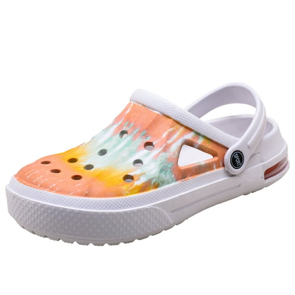 Men Women Garden Shoes Summer Beach Clogs Sandals with Adujustable Strap Lightweight Slippers Around the House Water Shoes White 42