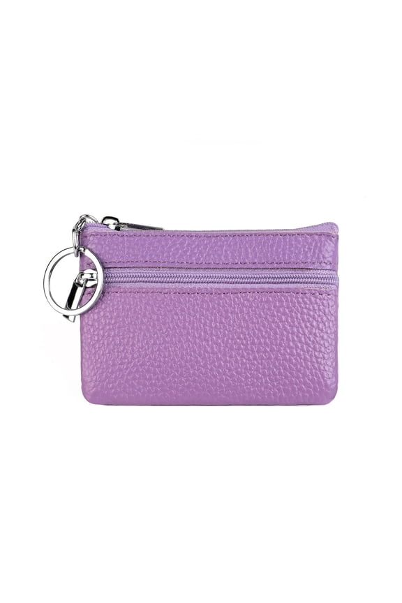 Men Women Genuine Leather Card Coin Key Holder Zip Wallet Pouch Bag Purse