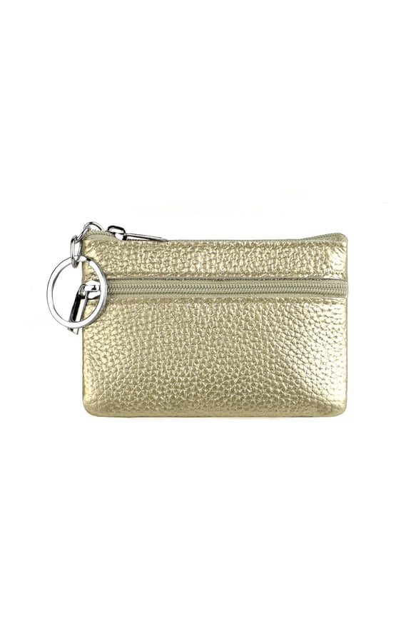 Men Women Genuine Leather Card Coin Key Holder Zip Wallet Pouch Bag Purse