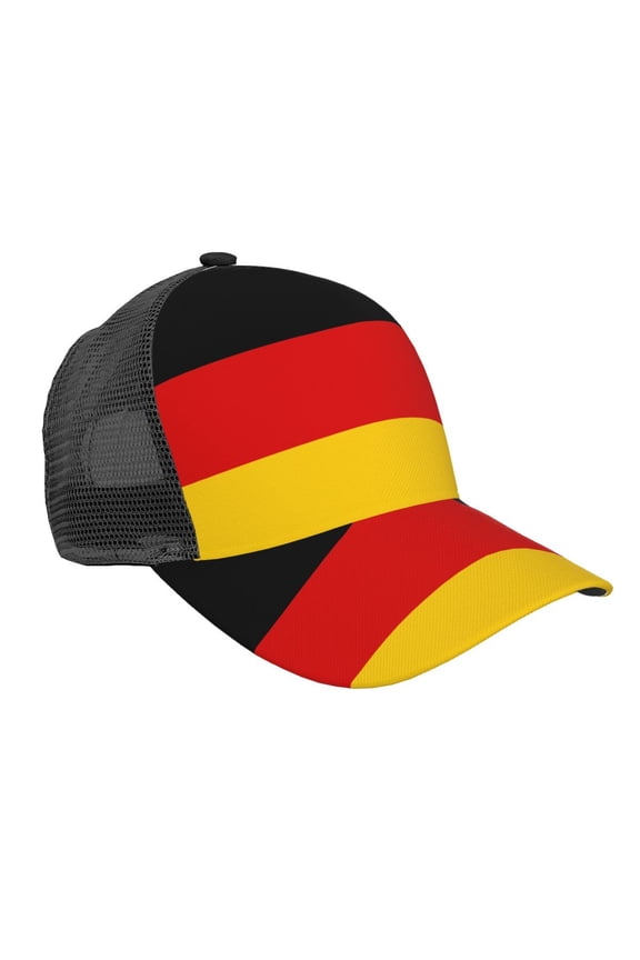 Men Women German Flag Adjustable Trucker Hat Lightweight Mesh Back Baseball Cap One Size