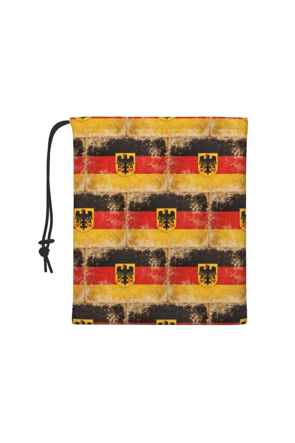 Men Women German Flag Drawstring Warm Winter Fleece Neck Gaiter Neck Warmer Windproof Face Scarf