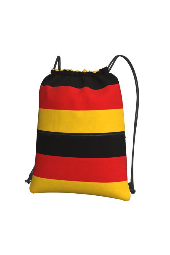 Men Women German Flag Sport Gym Water Resistant Sackpack Drawstring Backpack Bag