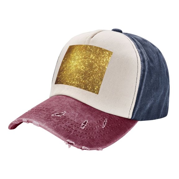 Men Women Gold Baseball Cap Golf Dad Hat Adjustable Low Profile Cotton Hat