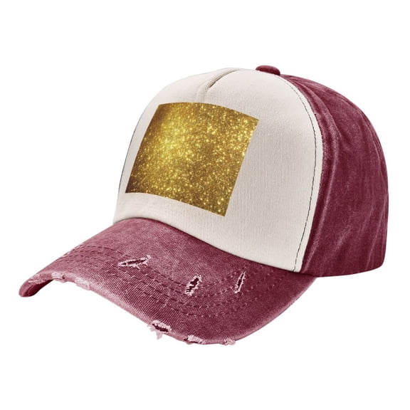 Men Women Gold Baseball Cap Golf Dad Hat Adjustable Low Profile Cotton Hat