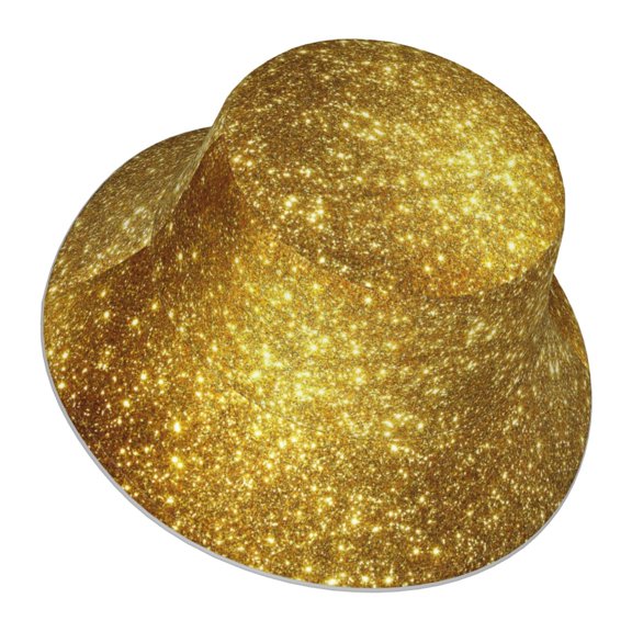 Men Women Gold Reflective Bucket Hat Reversible Runner Cap Visor Hat