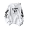 thumbnail image 1 of Men Women Gothic Hoodie Y2K Aesthetic Graphic Oversized Pullover Hooded Sweatshirt Hip Hop Grunge Alt Streetwear, 1 of 5