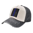 thumbnail image 1 of Men Women Group Of Thin Blue Line Flag Distressed Twill Cotton Baseball Cap Vintage Adjustable Dad Hat, 1 of 7