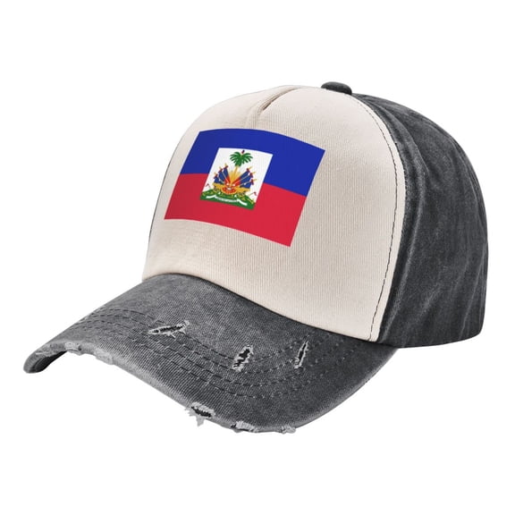 Men Women Haitian Flag Baseball Cap Golf Dad Hat Adjustable Low Profile Cotton Hat