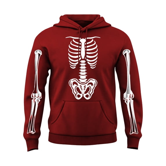 Men Women Halloween Skeleton Hoodie, Long Sleeve Drawstring Hooded Sweatshirt, Fall Winter Casual Loose Pullover Top