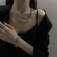 thumbnail image 1 of Men Women Hip Hop 13mm Crystal Cuban Chain HipHop Iced Out Bling Necklaces Fashion Charm Jewelry 9inch Bracelet&Necklace Set, 1 of 6