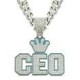 thumbnail image 1 of Men Women Hip Hop Crown Letter CEO Pendant Necklace With Crystal Cuban Chain HipHop Iced Out Bling Necklaces Fashion Charm Jewelry, 1 of 4