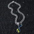 thumbnail image 1 of Men Women Hip Hop Music Symbol Pendant Necklace Crystal Cuban Chain HipHop Iced Out Bling Necklaces Fashion Charm Jewelry, 1 of 5