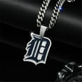 thumbnail image 1 of Men Women Hip Hop New Blue Baseball Team Pendant Necklace 15mm Crystal Cuban Chain HipHop Iced Out Bling Necklaces Fashion Charm Jewelry, 1 of 5