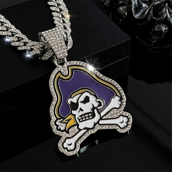Men Women Hip Hop New Cartoon Skull Pirate Pendant Necklace 15mm Crystal Cuban Chain HipHop Iced Out Bling Necklaces Fashion Charm Jewelry