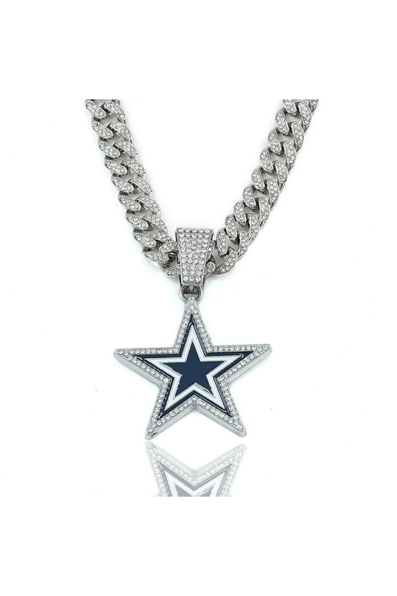 Men Women Hip Hop New Pentagram Pendant Necklace 15mm Crystal Cuban Chain HipHop Iced Out Bling Necklaces Fashion Charm Jewelry