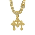 thumbnail image 1 of Men Women Hip Hop Three Crosses Pendant Necklace 13mm Crystal Cuban Chain HipHop Iced Out Bling Necklaces Fashion Charm Jewelry, 1 of 10