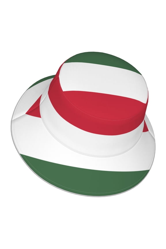 Men Women Hungarian Flag Reflective Bucket Hat Reversible Runner Cap Visor Hat