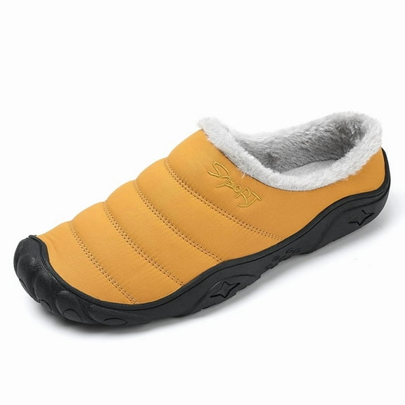 Men/Women Indoor Home Slippers Fur Lined Bedroom Outdoor Winter Warm House Shoes