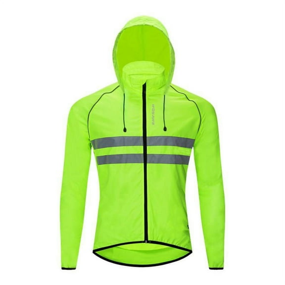 Men Women Jacket High Visibility Waterproof Bike Rain Coat - XL