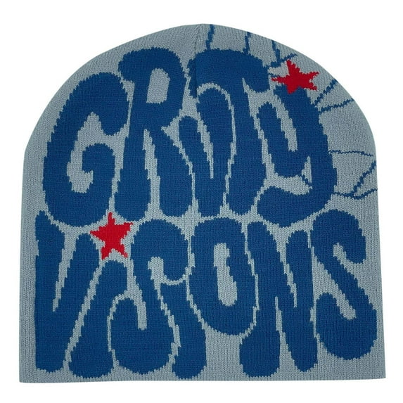 Men Women Jacquard Letter Hat Warm Knitted Winter Ear Cap