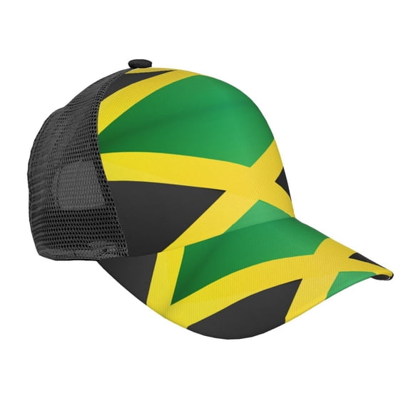 Men Women Jamaica Adjustable Trucker Hat Lightweight Mesh Back Baseball Cap One Size
