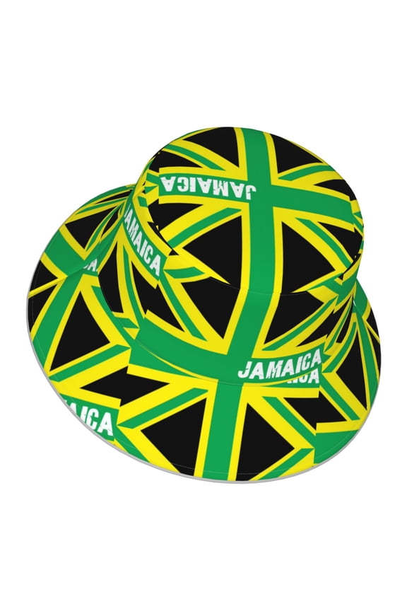 Men Women Jamaica Jamaican Kingdom Flag Reflective Bucket Hat Reversible Runner Cap Visor Hat
