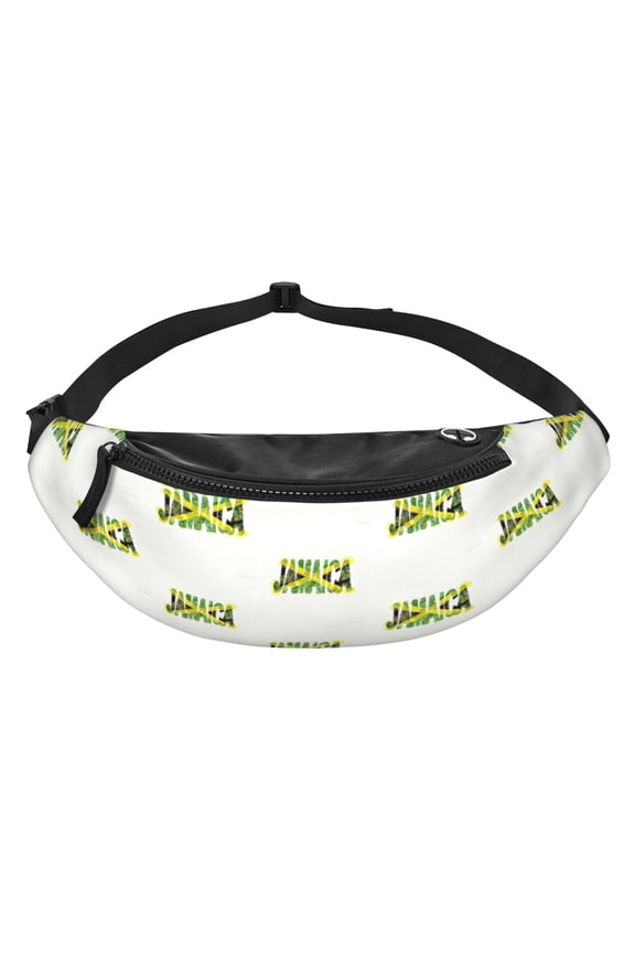 Men Women Jamaican Flag Fanny Pack Crossbody Waist Belt Bag Easy Carry Any Phone Wallet
