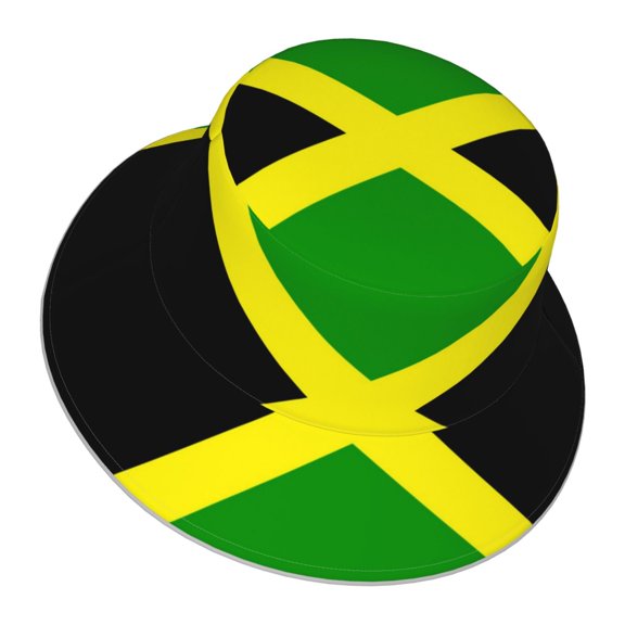 Men Women Jamaican Flag Reflective Bucket Hat Reversible Runner Cap Visor Hat