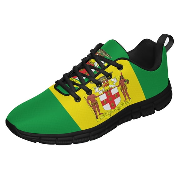 Men Women Jamaican Shoes Unisex Adult Running Shoes Breathable Casual Sport Tennis Sneakers Black Size 9
