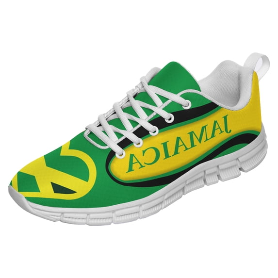 Men Women Jamaican Shoes Unisex Adult Running Shoes Breathable Casual Sport Tennis Sneakers White Size 8.5