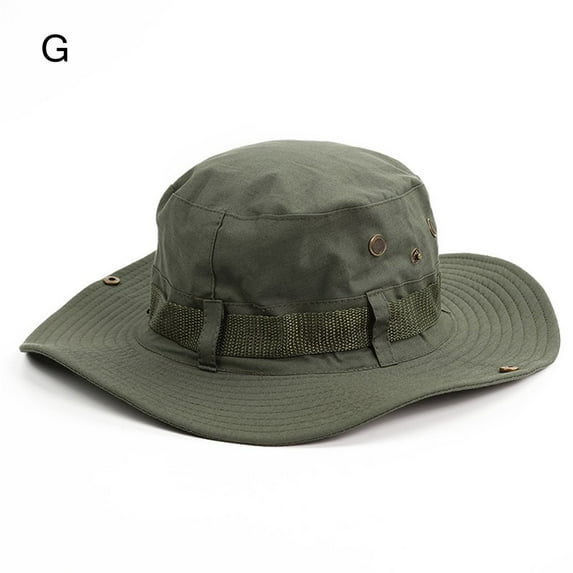 Men & Women Jungle Hat Wide Brim Camping Men's Bucket Hats Fishing Cap Sun Hat Military Boonie Hat COLOR G
