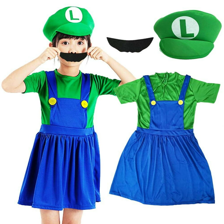 Super Mario Party Costume: Mario Luigi Carnival Fancy Outfit