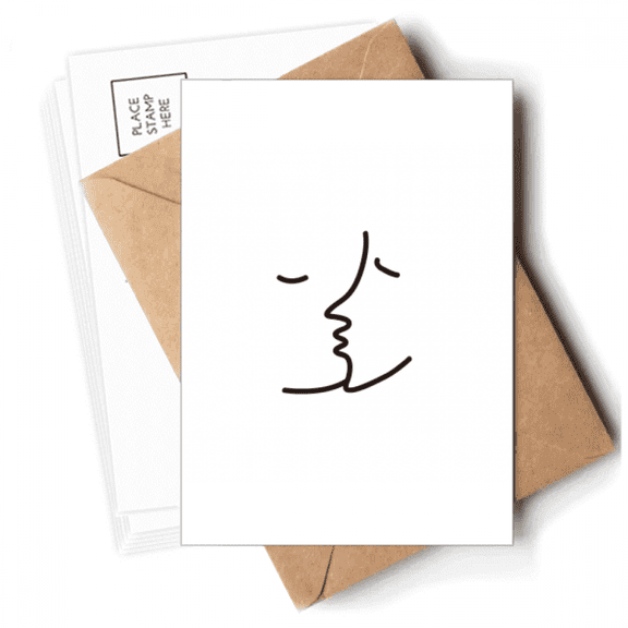Men Women Kissing Love Art Deco  Fashion Postcards Envelopes Blank Note Cards Mailing