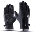 thumbnail image 1 of Men Women Leather Gloves Touch Screen Cycling Gloves Winter Warm Gloves Sports Gloves Black XL, 1 of 10