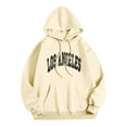 thumbnail image 1 of Men Women Letter Graphic Hooded Print Round Neck Long Sleeve Sweatshirt Tops, 1 of 3